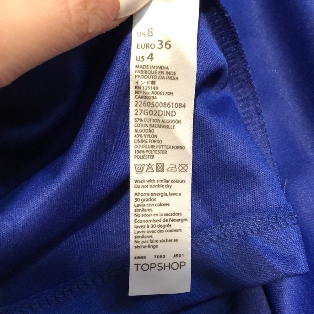 Top Shop Blue Lace Skater Skirt - Picture 6 of 7